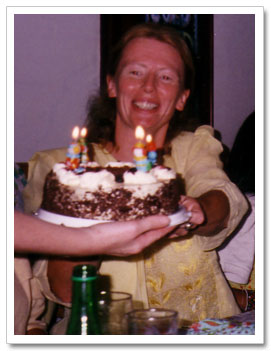 Subarata enjoying a birthday cake